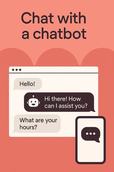 Friendly Chatbot Interaction Graphic for User Engagement