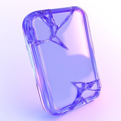 Stylized Smartphone Mockup with Cracked Glass Effect