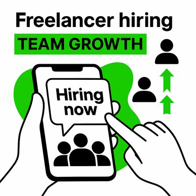 Digital Illustration of Freelancer Hiring Process for Team Growth