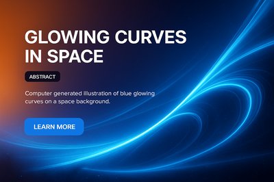 Abstract Illustration of Glowing Curves in Space