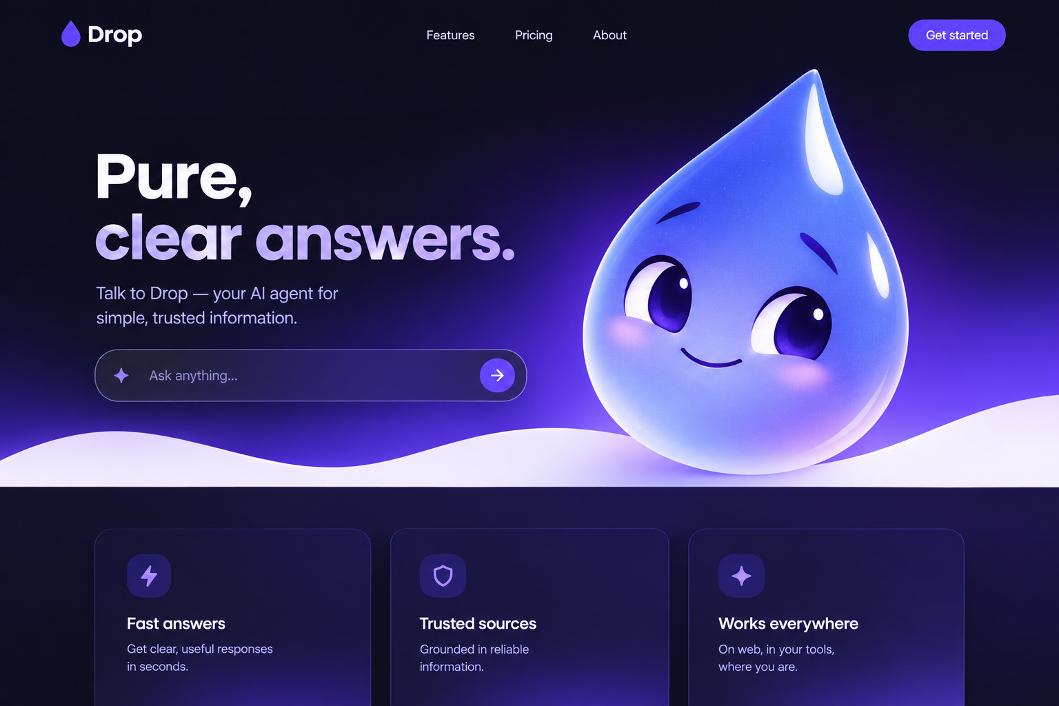 Engaging AI landing page design