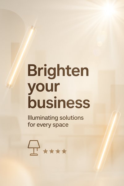 Modern Business Promotion Graphic Featuring Lighting Solutions