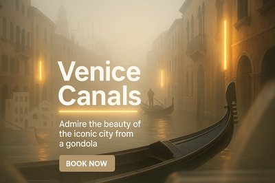 Serene Venice Canals Promotional Graphic for Gondola Tours