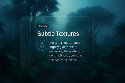 Mysterious Foggy Forest with Textured Overlay