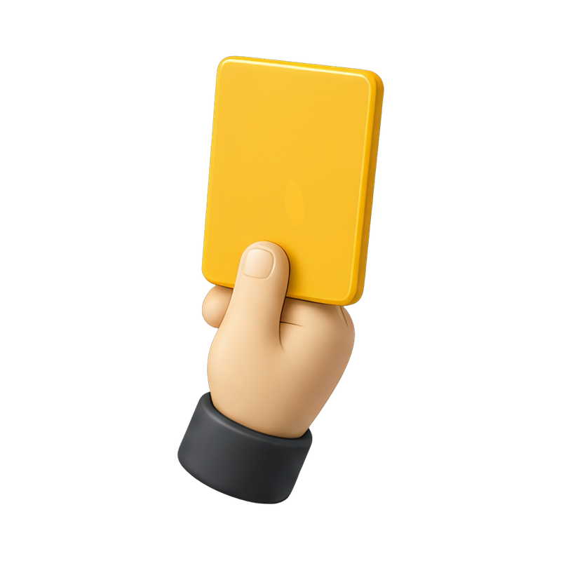 referee showing yellow card