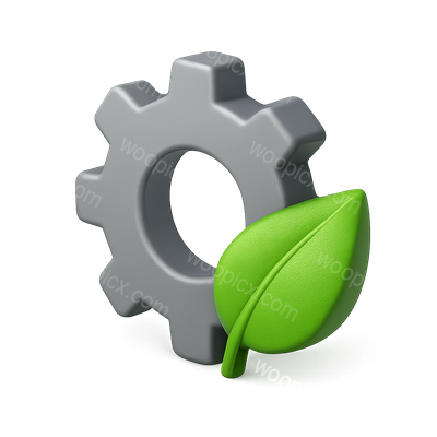 Eco-friendly Gear Icon with Leaf Design