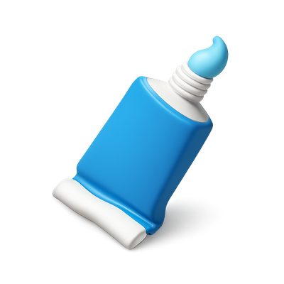 3D Icon of Squeezed Toothpaste Tube in Isometric View