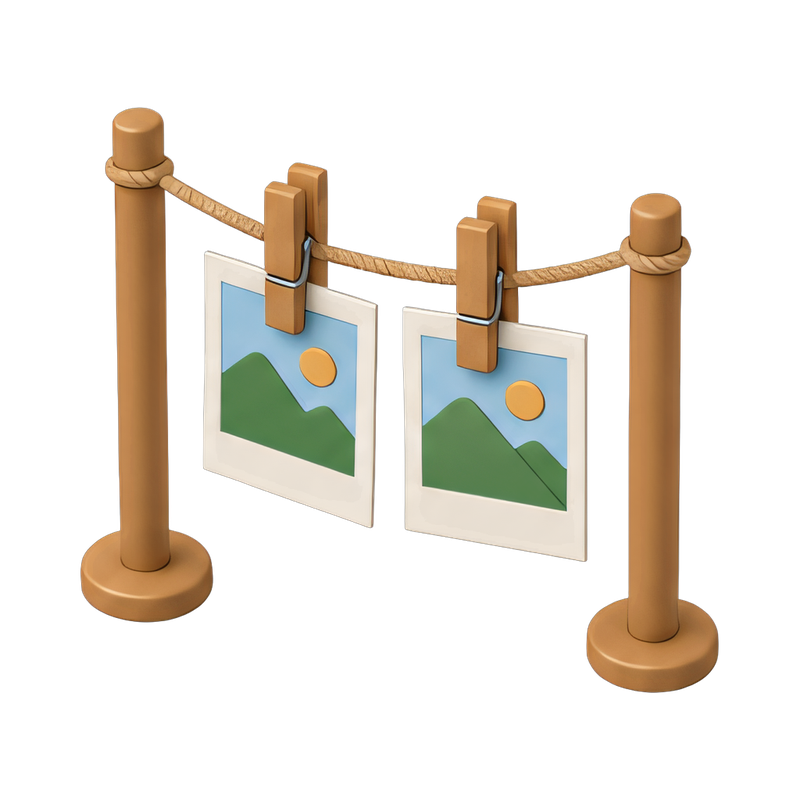 clothesline with colorful clips