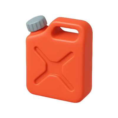 Bright Orange Fuel Canister with Gray Cap