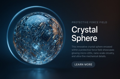 Hyperrealistic Crystal Sphere in Force Field with Intricate Details