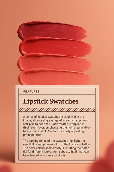 Vibrant Lipstick Swatches with 3D Gradient Design