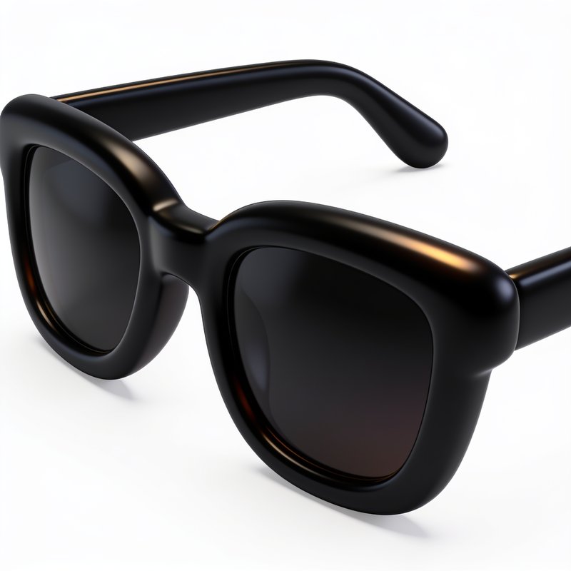 Stylish sunglasses on a table