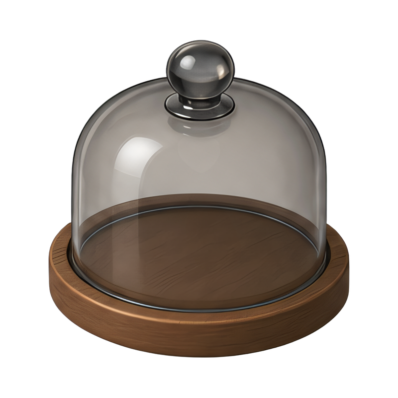 smoked glass cloche display