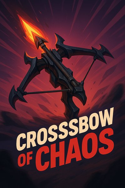 Dynamic Crossbow of Chaos Artwork with Bold Typography
