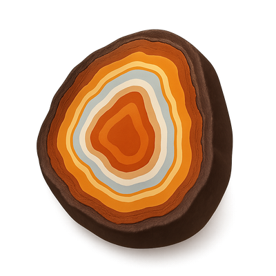 3D Agate Icon with Isometric View and Volumetric Design