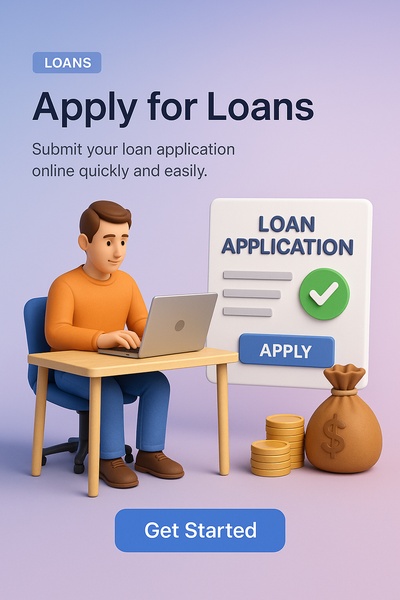 3D Illustration of Loan Application Process with Realistic Elements