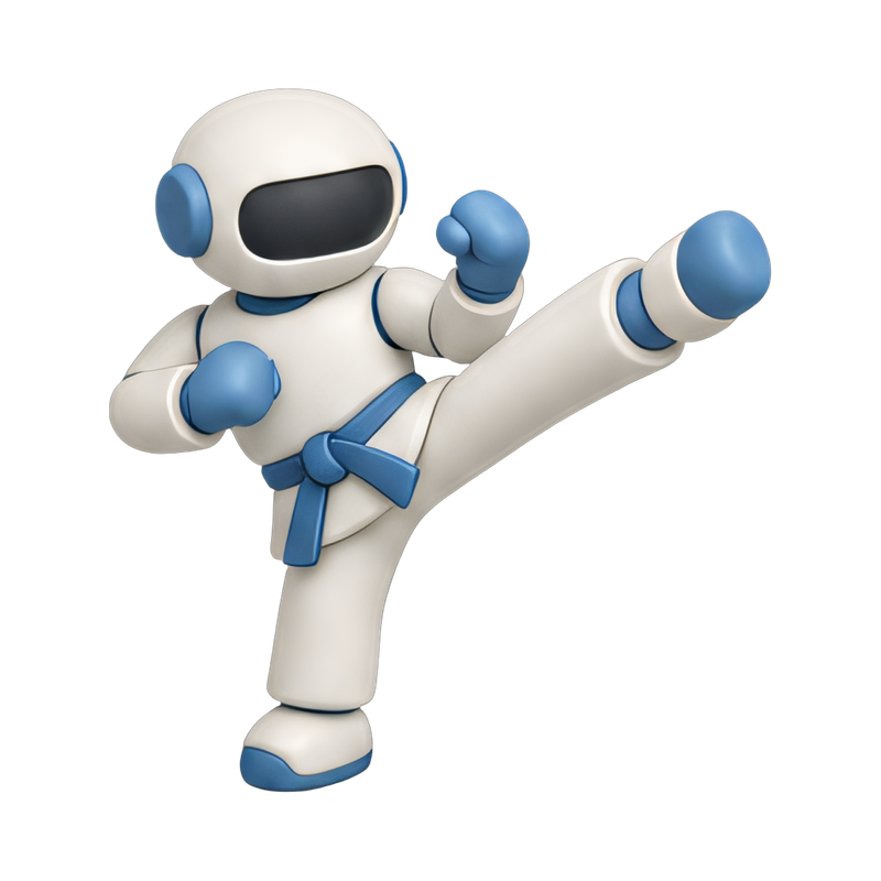 robot performing a karate kick
