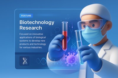 Innovative Biotechnology Research Featuring Scientist and Medical Vials