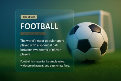 3D Soccer Design with Transparent Elements and Gradient Background