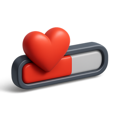 Stylized Heart Icon with Progress Bar Design