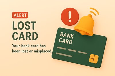 3D Alert Graphic for Lost Bank Card Notification