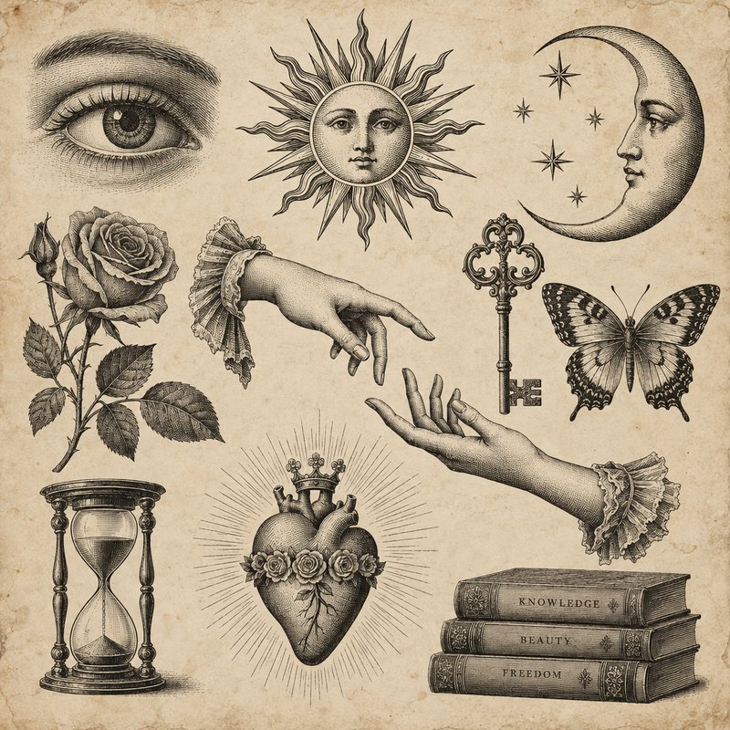Victorian engraving design elements