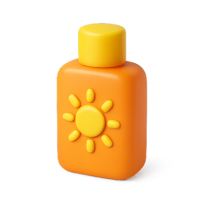 Stylized Sunscreen Bottle with Bright Colors