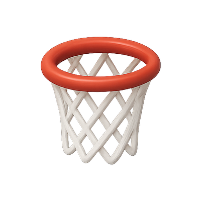 Stylized Basketball Hoop Icon for Sports Design