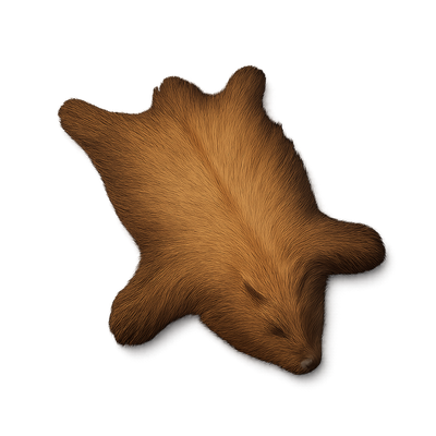 3D Rendered Animal Pelt Icon with Isometric View