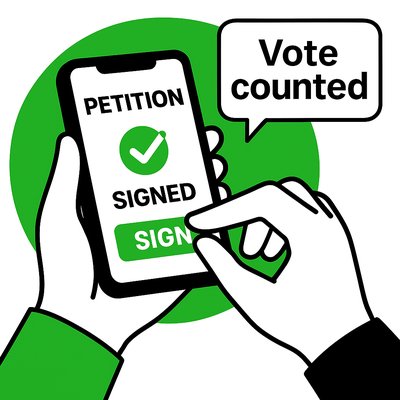 Digital Engagement Illustration for Voting and Petitions