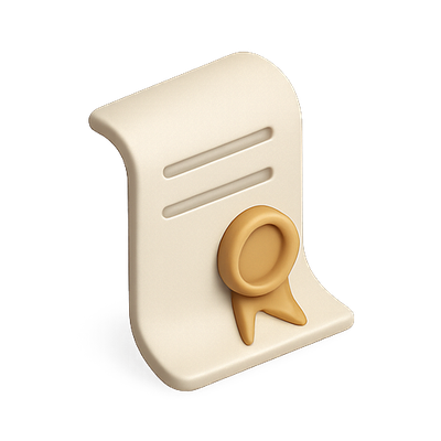 Stylized Document Icon with Seal