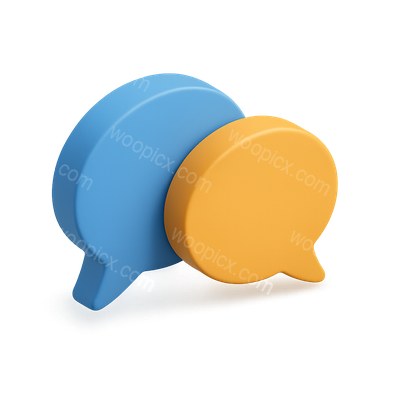 Stylish 3D Overlapping Speech Bubbles Icon