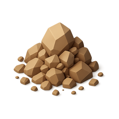 3D Icon of a Pile of Loose Rocks in Isometric View