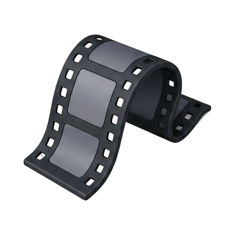 curled film strip design