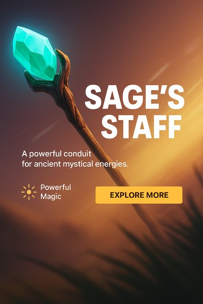 Magical Sage's Staff with Dynamic Design Elements