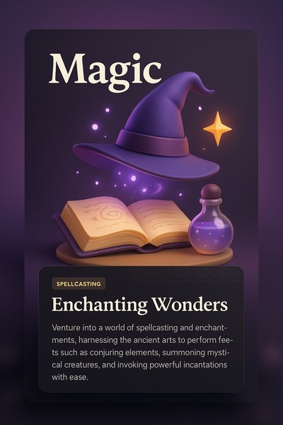 Enchanting 3D Illustration of Magic Concepts
