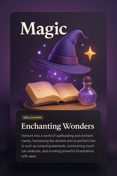 Enchanting 3D Illustration of Magic Concepts