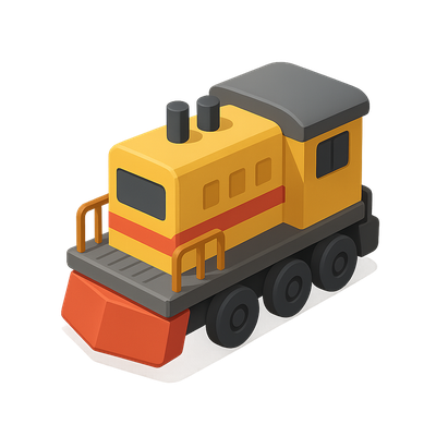 Colorful 3D Train Engine Icon for Digital Use