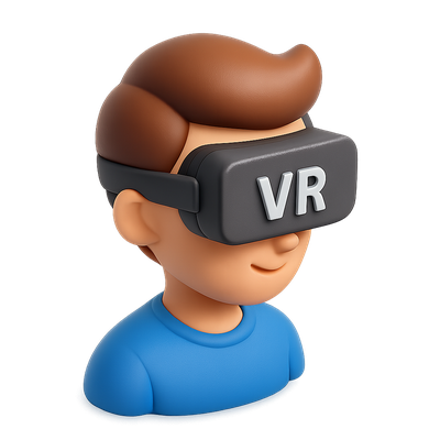Stylized 3D Metaverse Avatar Icon for Virtual Reality