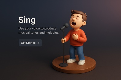 3D Scene of a Singer Performing on Stage