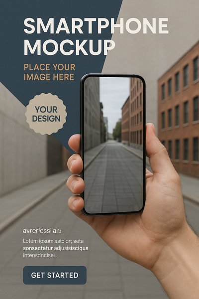 Realistic Smartphone Mockup with Transparent Screen