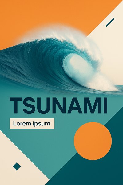 Dynamic Tsunami Visual with Minimalist Design Elements