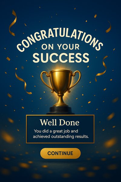Celebratory Success Announcement Graphic