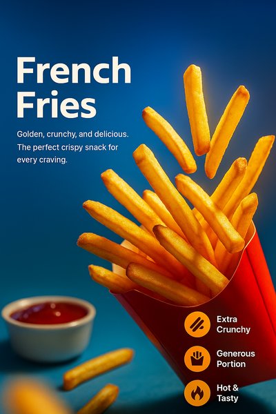 Delicious Golden French Fries in Dynamic Composition