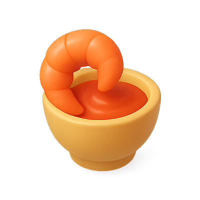 Realistic Shrimp and Sauce Mockup for Culinary Use