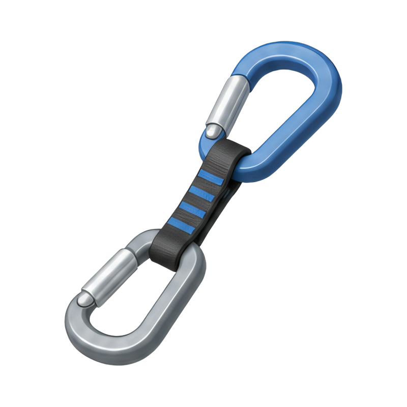 Dual carabiners for quickdraw