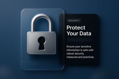 3D Lock Icon Illustration with Transparent Overlay