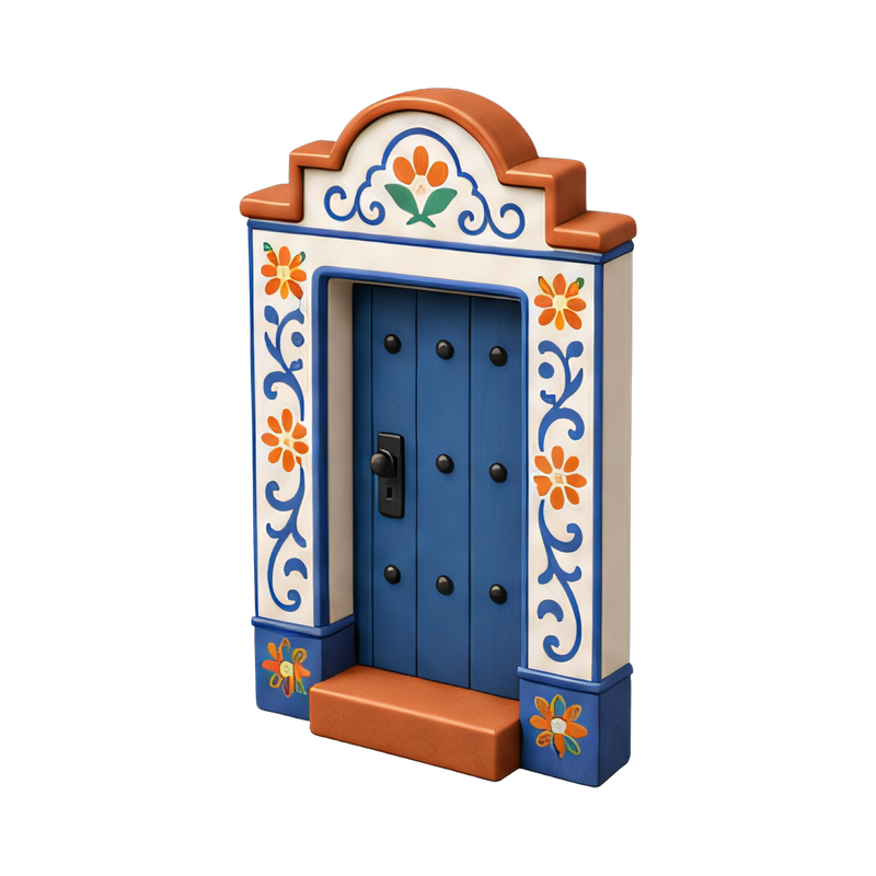 colorful talavera door frame