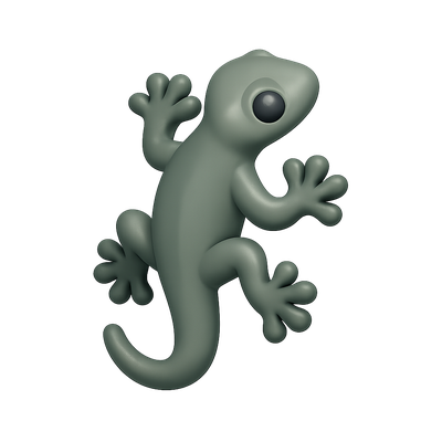 Stylized Green Gecko Illustration