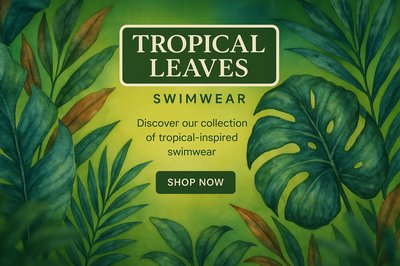 Tropical Leaves Swimwear Promotional Graphic